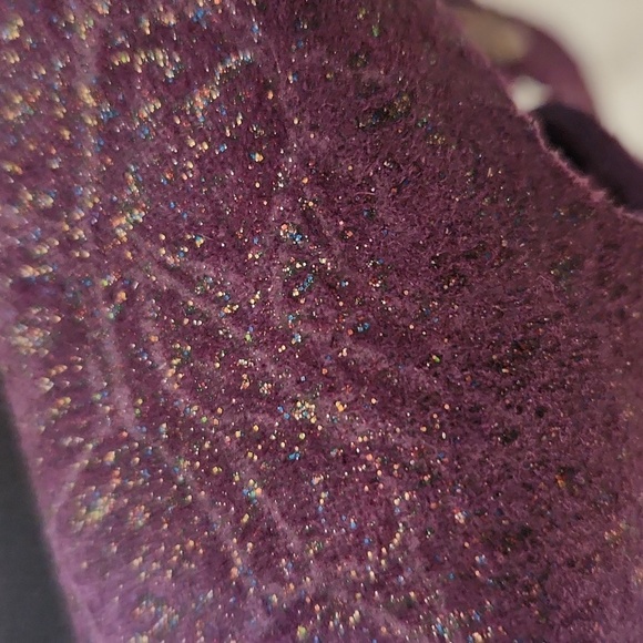 Papillio made By Birkenstock Purple Sparkle Suede Buckle Sandals - Picture 13 of 14